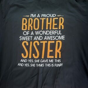 Mens Black and Orange Graphic Tee